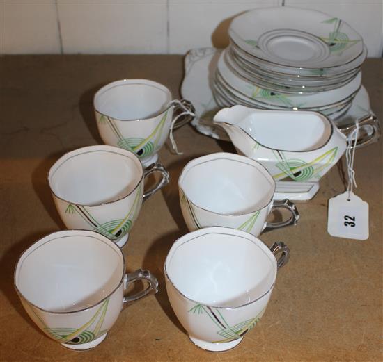 Tuscan Plant Art Deco design tea service (19 pieces)